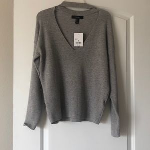 Grey v-cut sweater